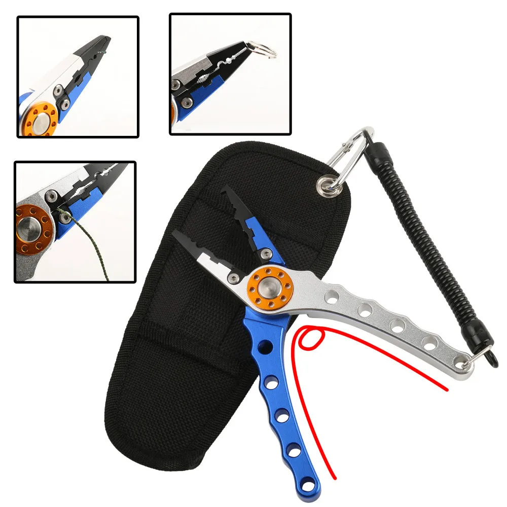 Aluminum Fishing Pliers Hook Remover Bent Nose Fish Line Cuttersteel