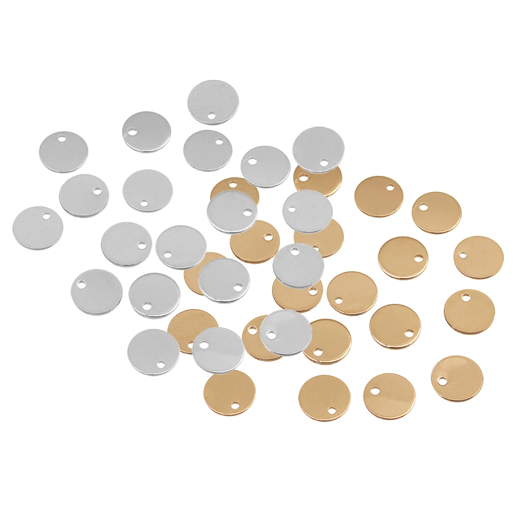 40 Pieces Mixed Color Round Coin Stamping Blank Tags Metal for Jewelry Findings Accessories