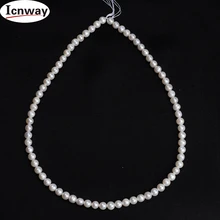 Натуральный AA+ круглый пресноводный жемчуг 6-7 мм 15 дюймов DIY ожерелье браслет серьги