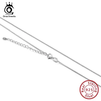 ORSA JEWELS Genuine 925 Sterling Silver Necklace Side Chain 45cm And Extend Necklace Simple Fashion Jewelry Free Shipping SC18