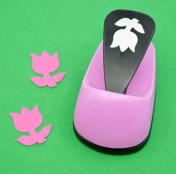 

free shipping 2"(5.0cm) tulip shape save power EVA foam craft punch DIY greeting card handmade puncher Scrapbook Handmade