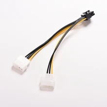 16cm 8 Pin PCI Express Male To Dual LP4 4Pin Molex IDE PCI E graphic Video