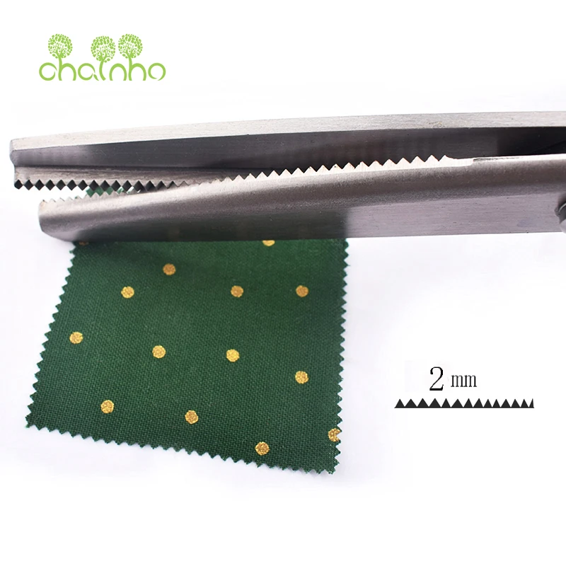 Chainho,Tailor Scissors with Round & TriangleTooth,Sewing Scissor with Zigzag Shape for DIY Sewing,Shears for Fabric or Leather