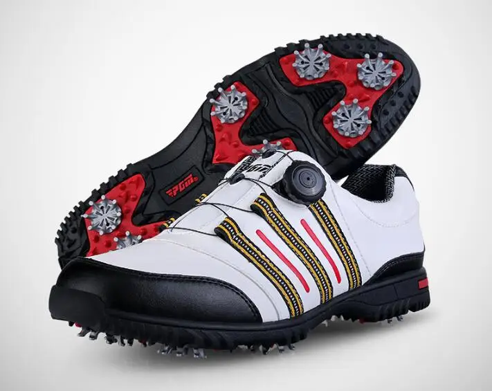 

New PGM Men golf shoes men's knobs buckle shoes professional soft comfortable waterproof golf shoes men genuine leather Sneakers