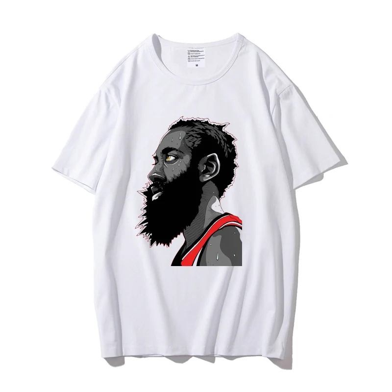 

Hot print lebron james harden stephen curry t shirts men summer tops tee thsirt white sports basketball t-shirt