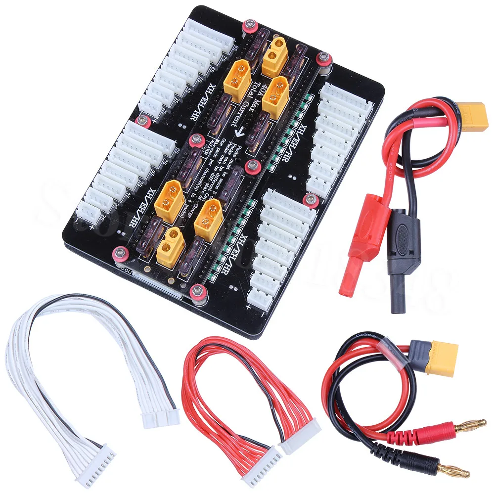

6in1 XT60 Lipo Battery Charger 2-8S Parallel Balanced Charging Board Plate for Imax B6AC PL6 PL8 720i Lithium Batteries Part