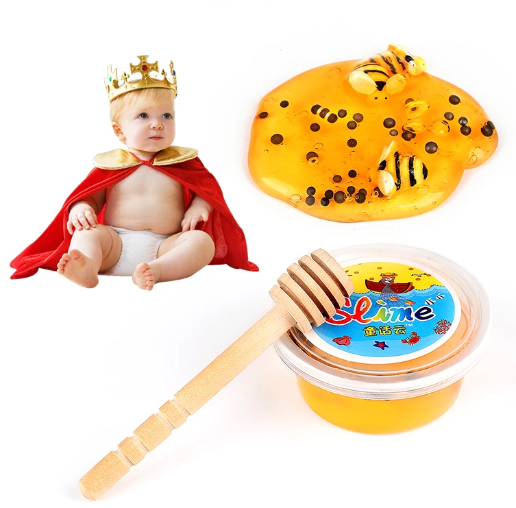 

60ml Mixing Bees Cloud Slime Stucco Scented Stress Kids Clay Toy Free Gift for Honey Dipper Stick