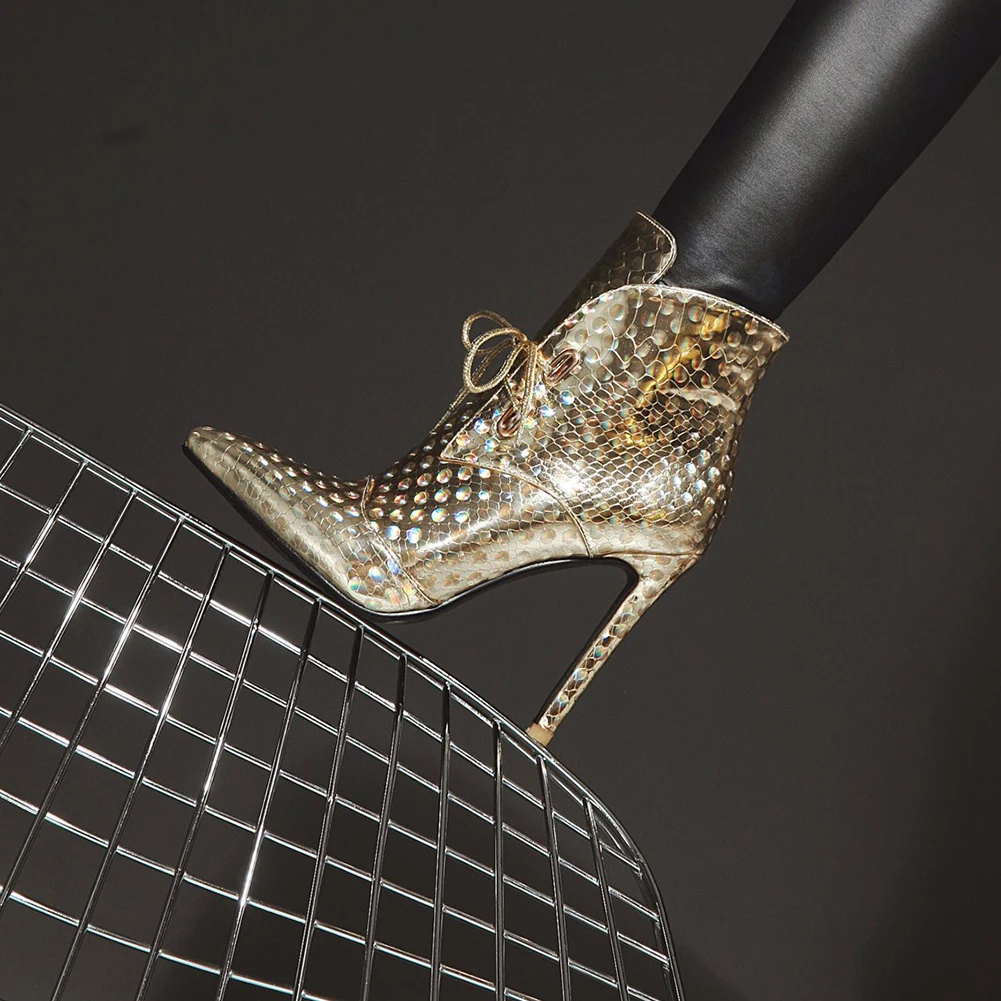 DoraTasia/Новые пикантные ботильоны женские ботинки из лакированной кожи на тонком высоком каблуке с острым носком женская обувь осень-зима женская обувь, 32-47