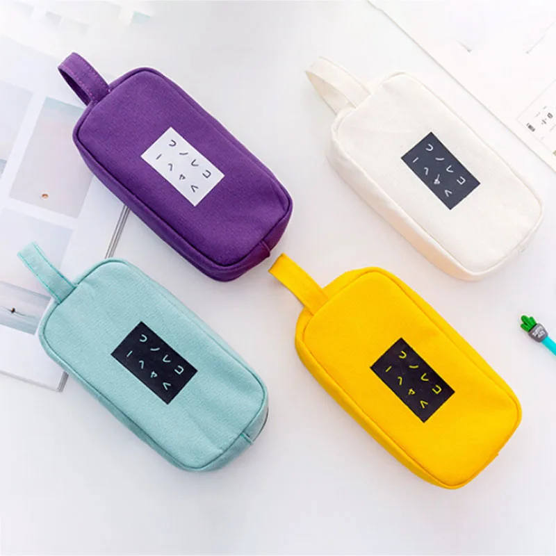 

Creative Canvas Simple Text Large Capacity Pencil Case