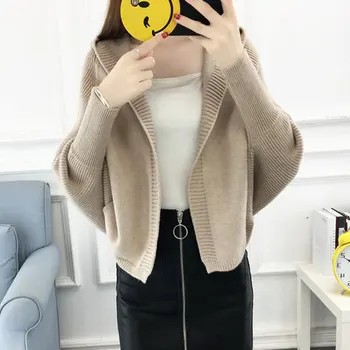 

Fashion spring sweater cardigan female autumn 2019 new women's bat knit sweater coat female loose Korean version Slim
