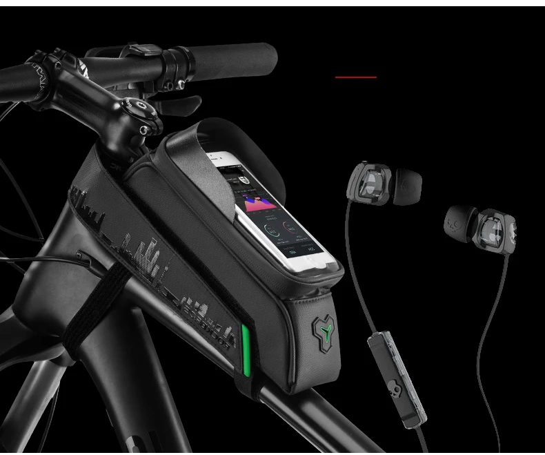 Clearance ROCKBROS Bike Bag Front Phone Bicycle Bag For Bicycle Tube Waterproof Touch Screen Saddle Package For 5.8 /6 Bike Accessories 11