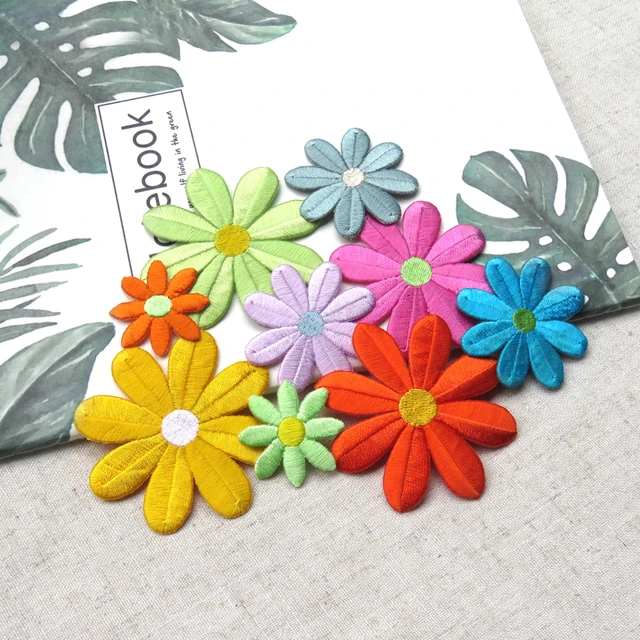 High Quality 20pcs/lot Random Color Size Flower Patch for DIY Clothing  Applique Patch for Dress Jeans Iron On Flower Patches - AliExpress