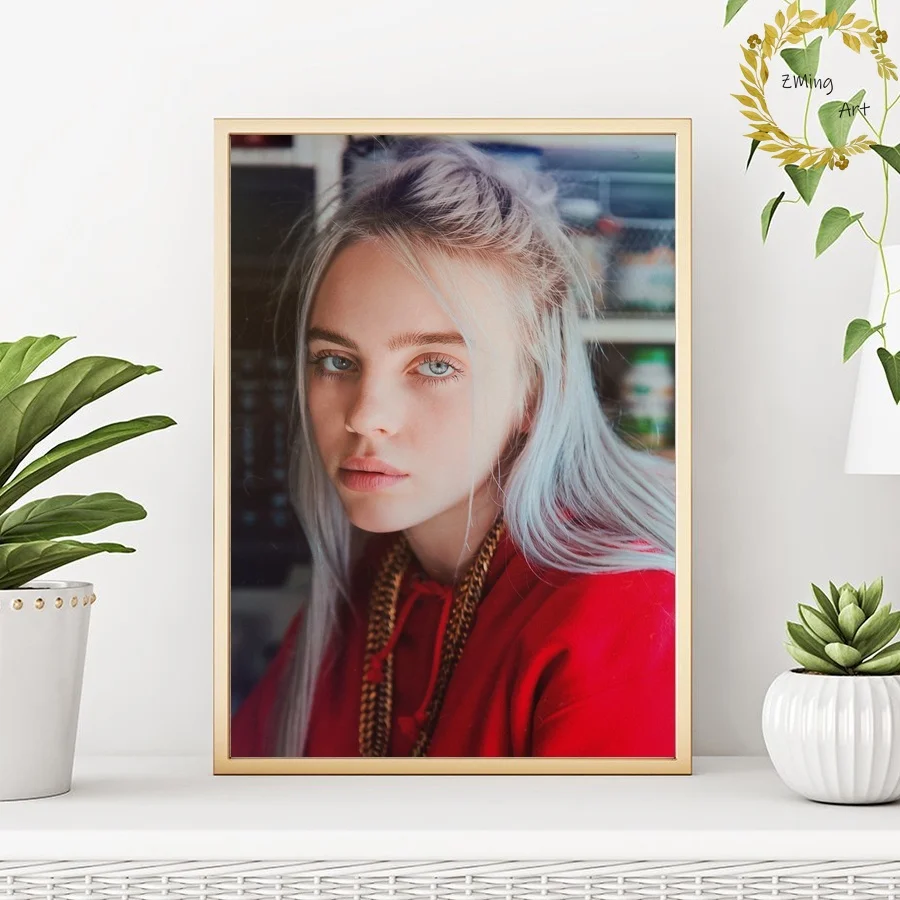 

Billie Eilish poster music poster Art CANVAS Poster Pictures for Living Room No Frame
