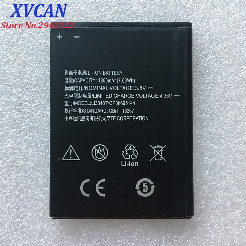 

High Quality LI3818T43P3H695144 1850mAH 3.8V Original Phone Battery For ZTE V830w Kis 3 Max For ZTE Blade G Lux Mobile Phone