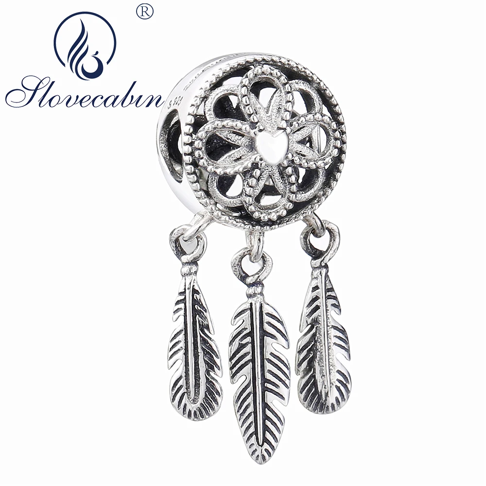 

Slovecabin Summer Spiritual Dream Catcher Holder Charm Beads For Brand Bracelet 925 Sterling Silver Charms For Jewelry Marking