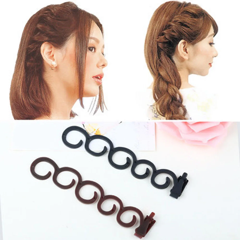 

2pcs Women Hair Magic Twist Centipede Braid Clip Stick Bun Maker DIY Hair Styling Tool Accessories French Elegance Hair Braider