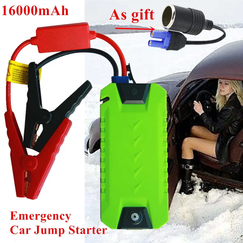 

Multi-function 16000mAh Car Jump Starter 600A 12V Portable Starting Device Power Bank Mini Car Charger For Car Battery Booster