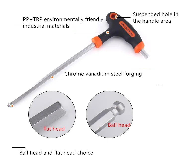 Шестигранный ключ с Т-образной ручкой, 2-10 мм, шестигранный гаечный ключ, шаровая Головка, гаечный ключ, отвертка для автомобиля, велосипеда, мотоцикла, ремонтные инструменты