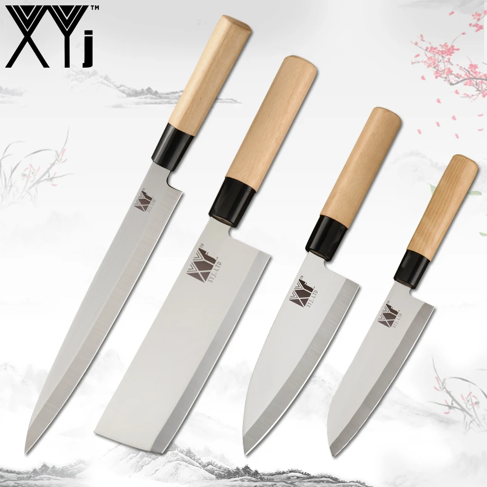 XYj Chef Kitchen Knives Japanese Salmon Sushi Knives Stainless Steel