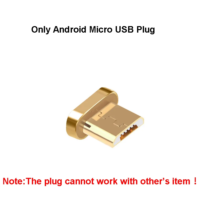 BBSW Металлический Micro USB Магнитный адаптер для зарядки и передачи данных конвертер для SAMSUNG S9 S8 S7 Edge htc Xiaomi HUAWEI LG ASUS Android TYPE-C - Цвет: Only Plug