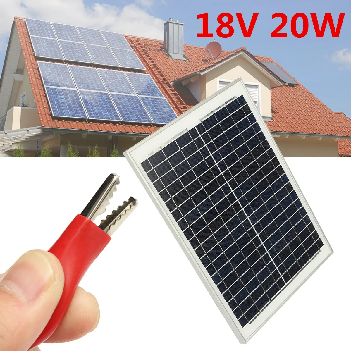 

20W 18V Solar Panel Polycrystalline Solar Module Power Supply For Outdoor Fountain Pond Pool Garden Submersible Water Pump