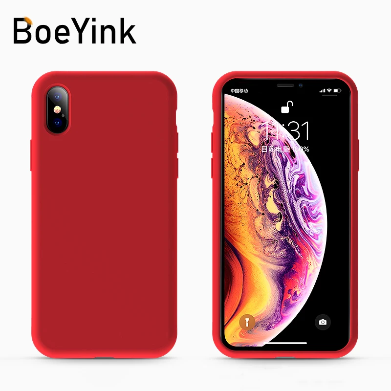 

BoeYink Liquid Silicone Phone Case For iPhone XS MAX Cover XR Protective Case Microfiber Fashion Case For iPhone XS X 6 6S 7 8
