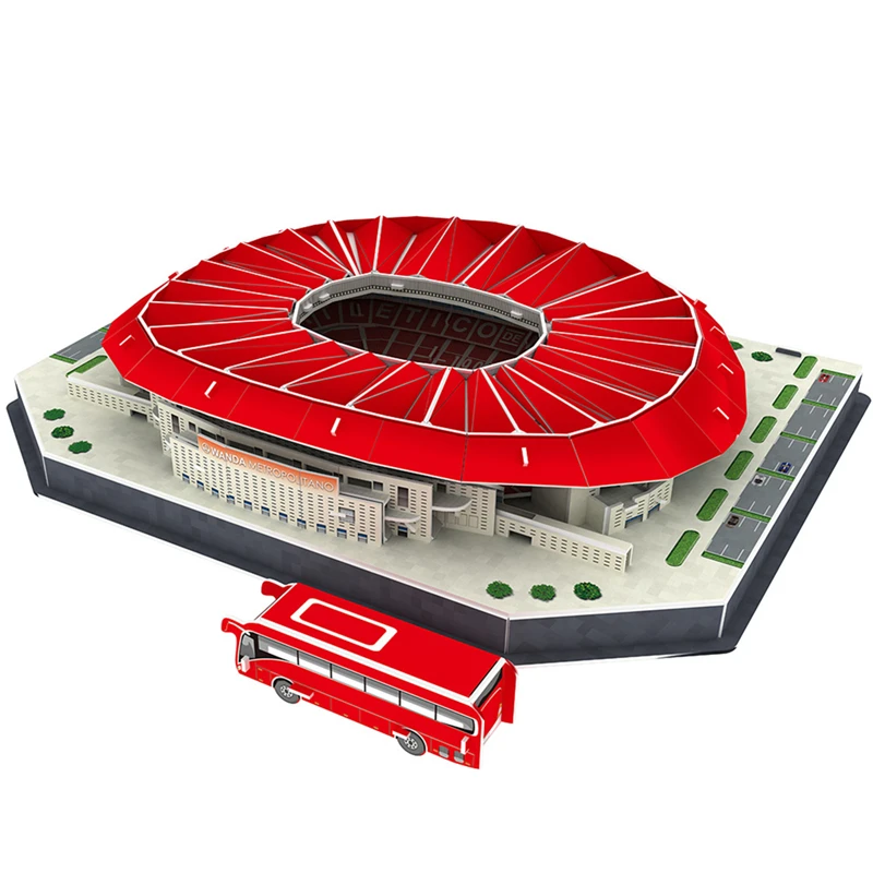 Классические модели головоломки Испания Мадрид атлетика Ванда-Metropolitano RU футбольная игра стадионы DIY кирпичные игрушки весы наборы Бумажный мир