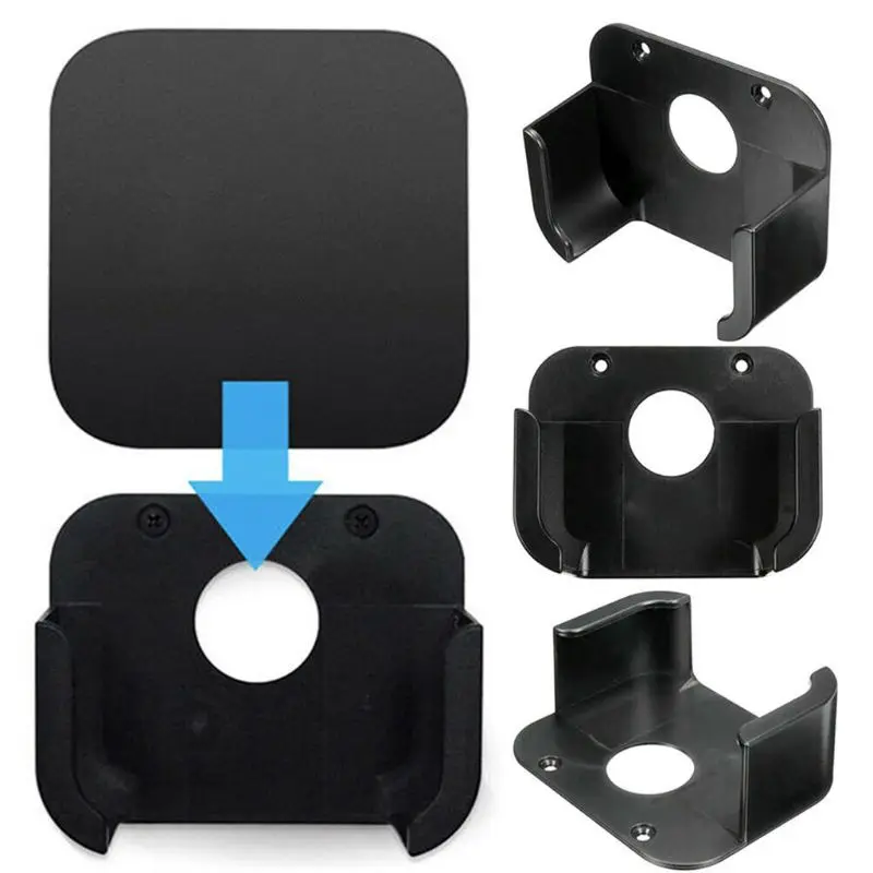 

Black Square Media Player Bracket Wall Mount Stand Holder for Apple TV 4 Kit Accessories