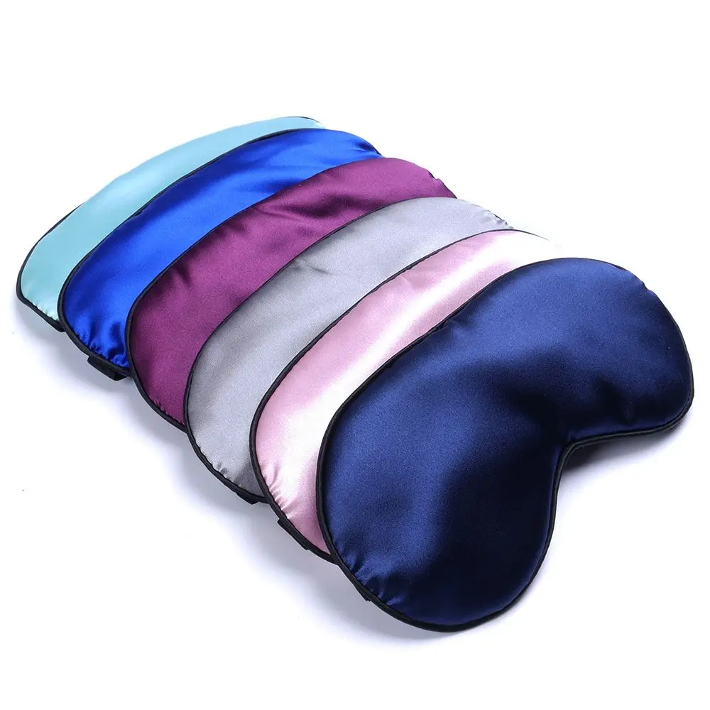 9 Colors Pure Silk Sleep Eye Mask Travel Accessories Padded Shade Cover Travel Relax Aid Blindfold Free Shipping