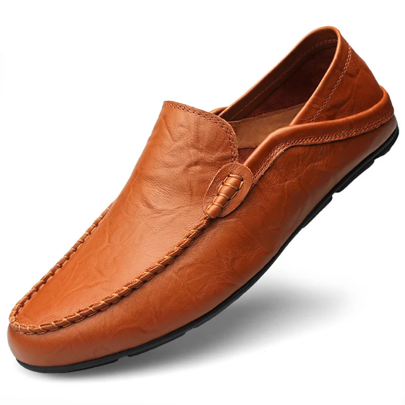 

big size 35-47 slip on casual men loafers spring and autumn mens moccasins shoes genuine leather men's flats shoes