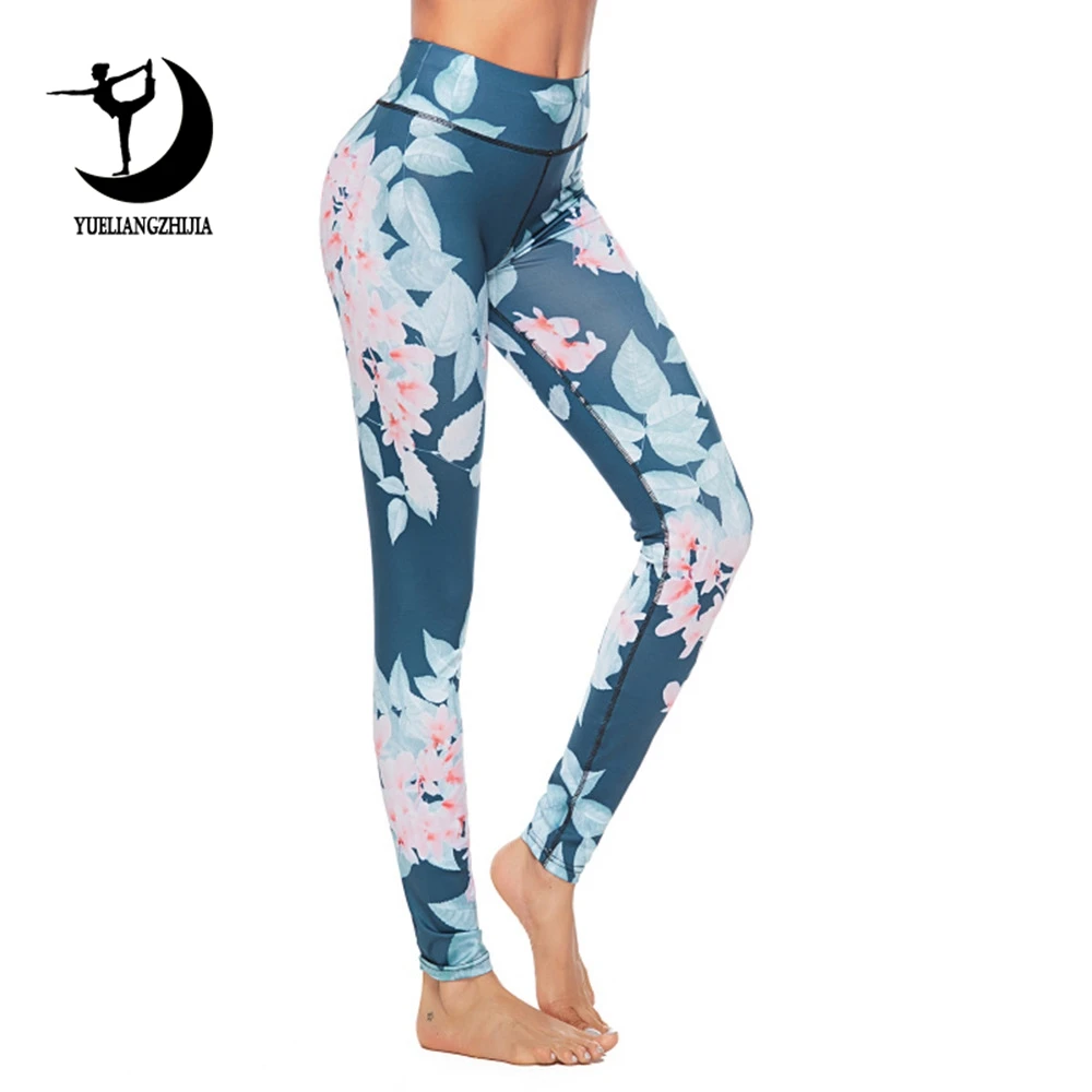 

2019 fashion designer leggins sport women fitness leggings new arrivals high waist yoga pants flower printing yoga leggings