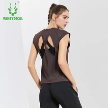 Женская сексуальная безчёрная дышащая одежда для йоги одежда для гимнастики женские Беговые фитнес бегун майки