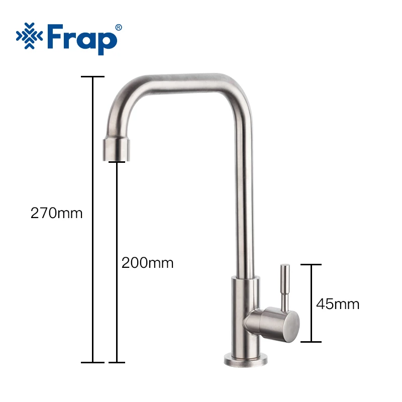 Frap Kitchen Faucet 304 stainless steel faucet kitchen faucet sink tap 360 Degree Rotatio cold water single cold faucet Frap Kitchen Faucet 304 stainless steel faucet kitchen faucet sink tap 360 Degree Rotatio cold water single cold faucet