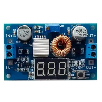 

5A high-power 75W DC-DC adjustable step-down module with a voltmeter display