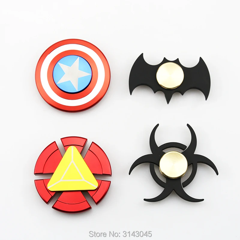 

4 Style Batman Captain America Iron Man Beyblade Fidget Spinner Hand Spinner EDC Autism ADHD Stress Relief Toys