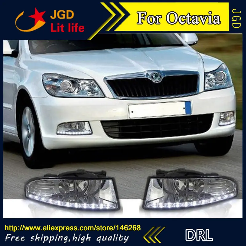 Противотуманки шкода а5. DRL Octavia a5.