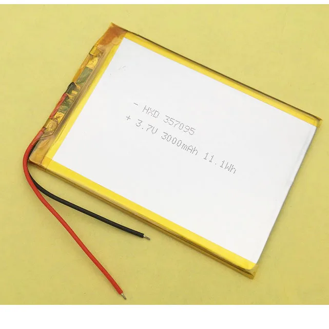 

3.7V polymer lithium ion battery 357095 rechargeable lipo li-ion cell 3500mAh for E-Book DVD 7 inch Tablet PC Q8 357096