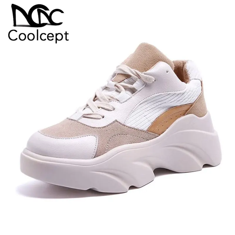

Coolcept Chunky Sneakers Women Thick Bottom Casual Platform Shoes Women Summer Outdoor Brand New Walking Footwear Size 35-40