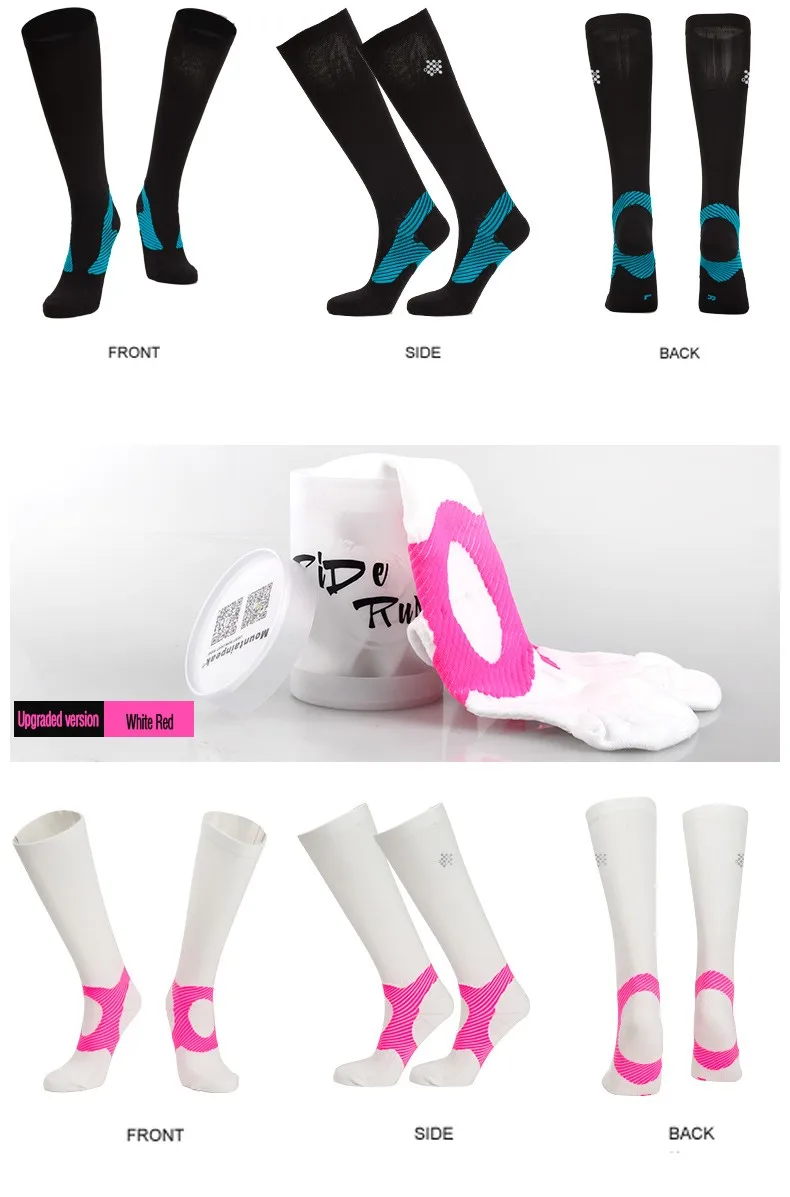 Носки для бега, компрессионные носки для мужчин и женщин, защищающие носки до голени, Беговые Спортивные носки