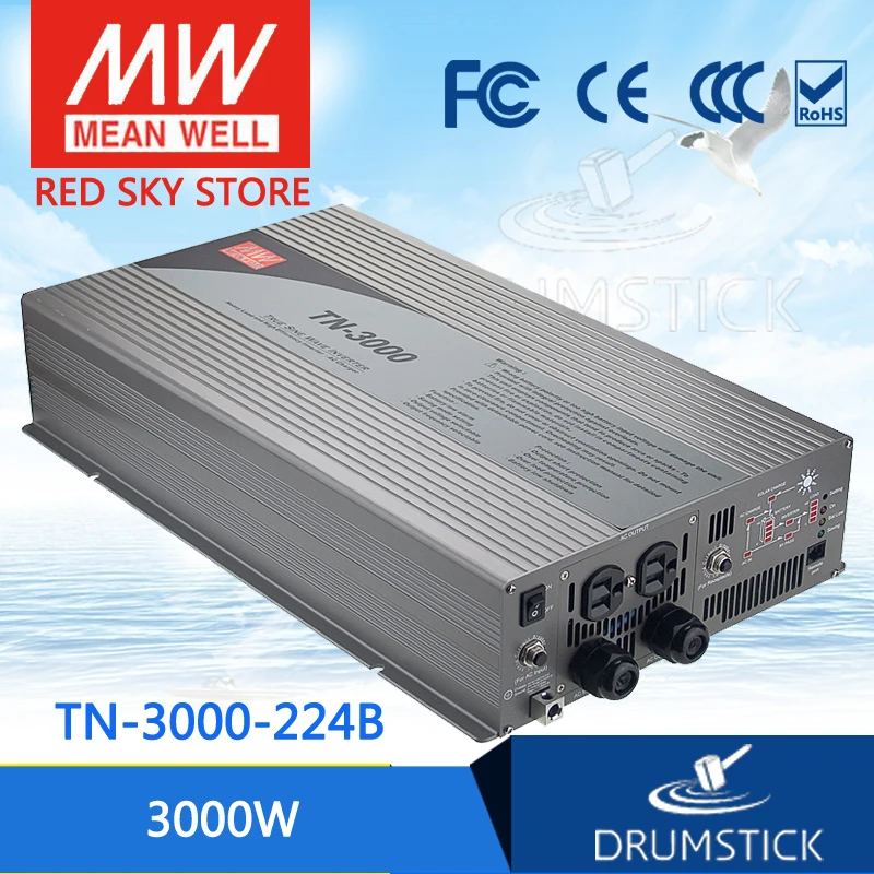 MEAN WELL TN-3000-224B Европейский стандарт 230 В meanwell TN-3000 3000 Вт настоящий синусоидальный DC-AC инвертор с солнечным зарядным устройством