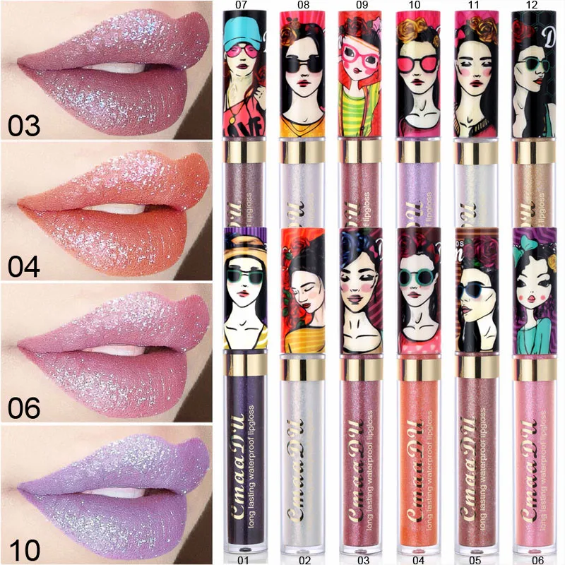

New Makeup Matte lipstick Metal Liquid Lipstick Shimmer Red Lips Lip Gloss Batom Maquiagem lady gift