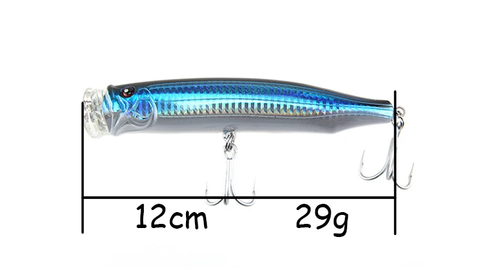 2 шт. NOEBY плавающий Поппер приманка 120 мм/29 г искусственная рыболовная приманка 3D глаза тройные Крючки