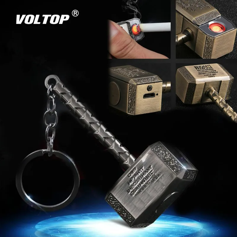 

Mini Hammer Cigarette Lighter Car Accessories Keychain Pendant Electronic Gadgets Car Socket Usb Charger Adapter Creative Hero