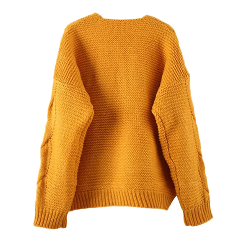 New Women Autumn Winter Fashion Loose Casual Daily Elegant Long Sleeve  Outwear Umbilical Twist Knitted Solid Blouse Tops #4M25 (4)