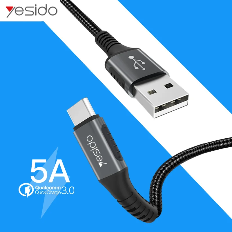 

Yesido CA36 USB C Cable 5A Quick Charger USB Type C Cable For Samsung S9 Note 9 Oneplus 6 Huawei P20 Fast Charge Wire USB Cable