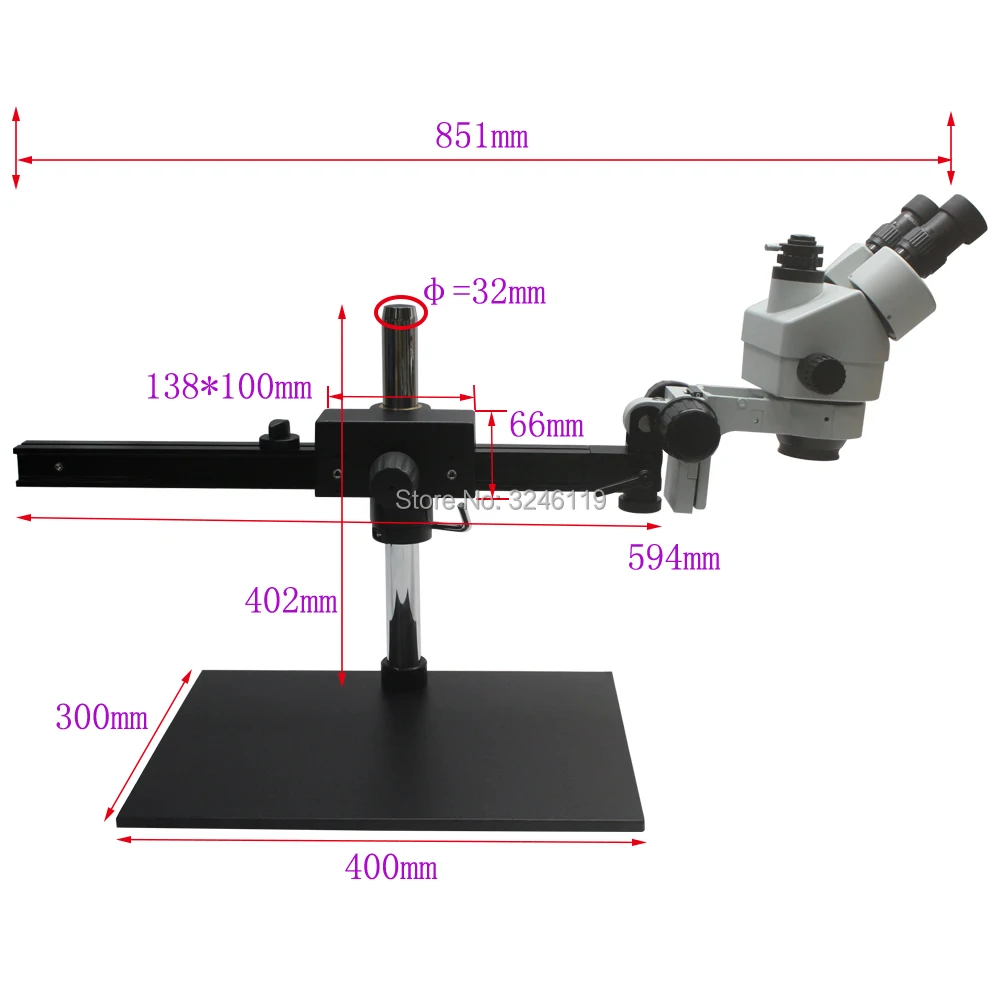 Раздвижная телескопическая ротация угол большой верстак 7X-45X бинокулярный Тринокулярный стереомикроскоп ремонт процессора мобильного