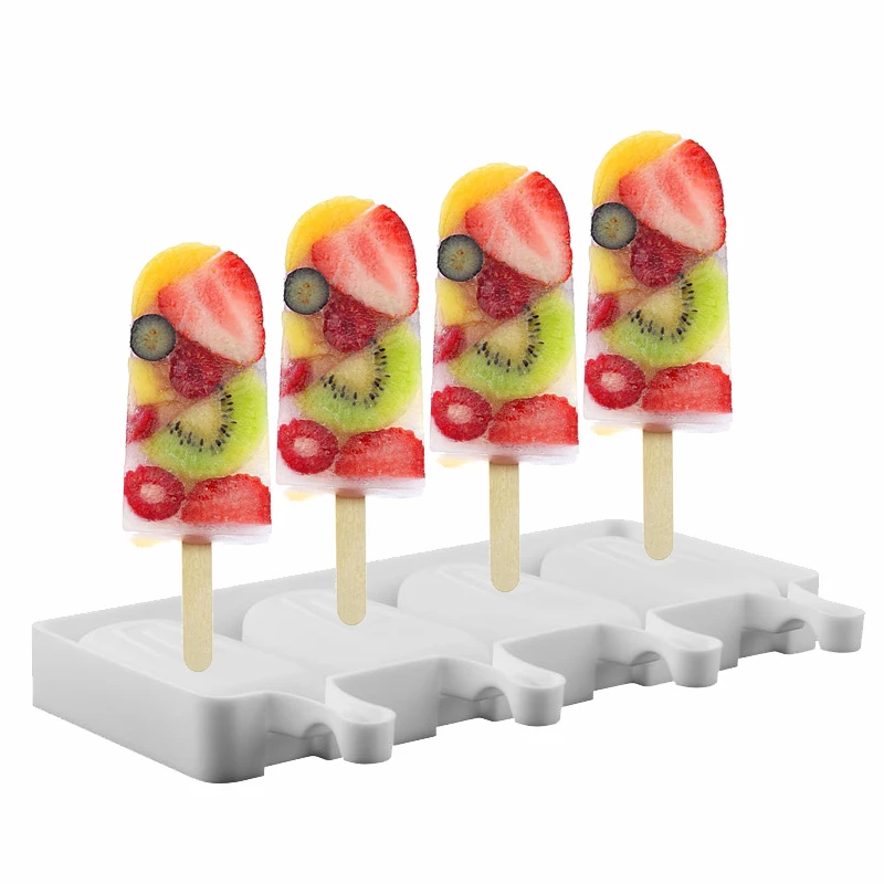 

21.5x12.5CM Silicone Ice Cream Maker Children Pop Popsicle Mold DIY Frozen Lolly Tray Pan Oval Ice Cube Mould Ice Cream Tools