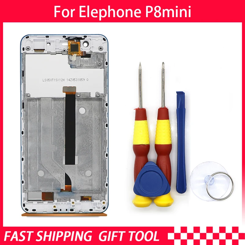 

New original For Elephone P8 mini Touch Screen LCD Display Digitizer Assembly With Blue Frame Replacement Parts P389BF P389CF