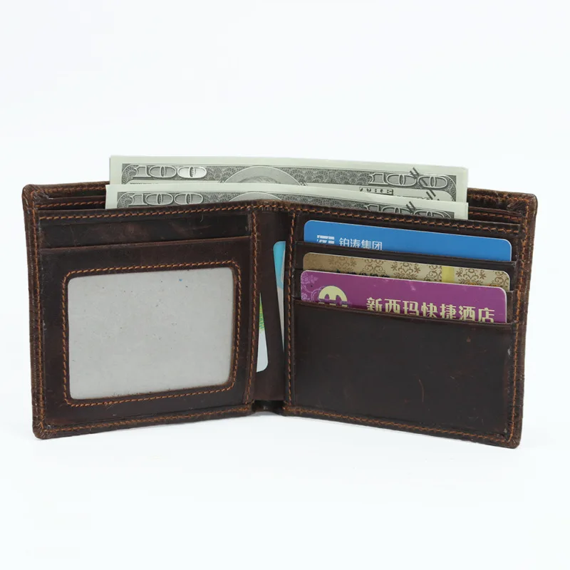 Dragon Pattern Mens Wallet Leather Genuine Short Vintage Dollar Clip Mens Wallets Cow Leather Purse for Men Small Money Bag 2