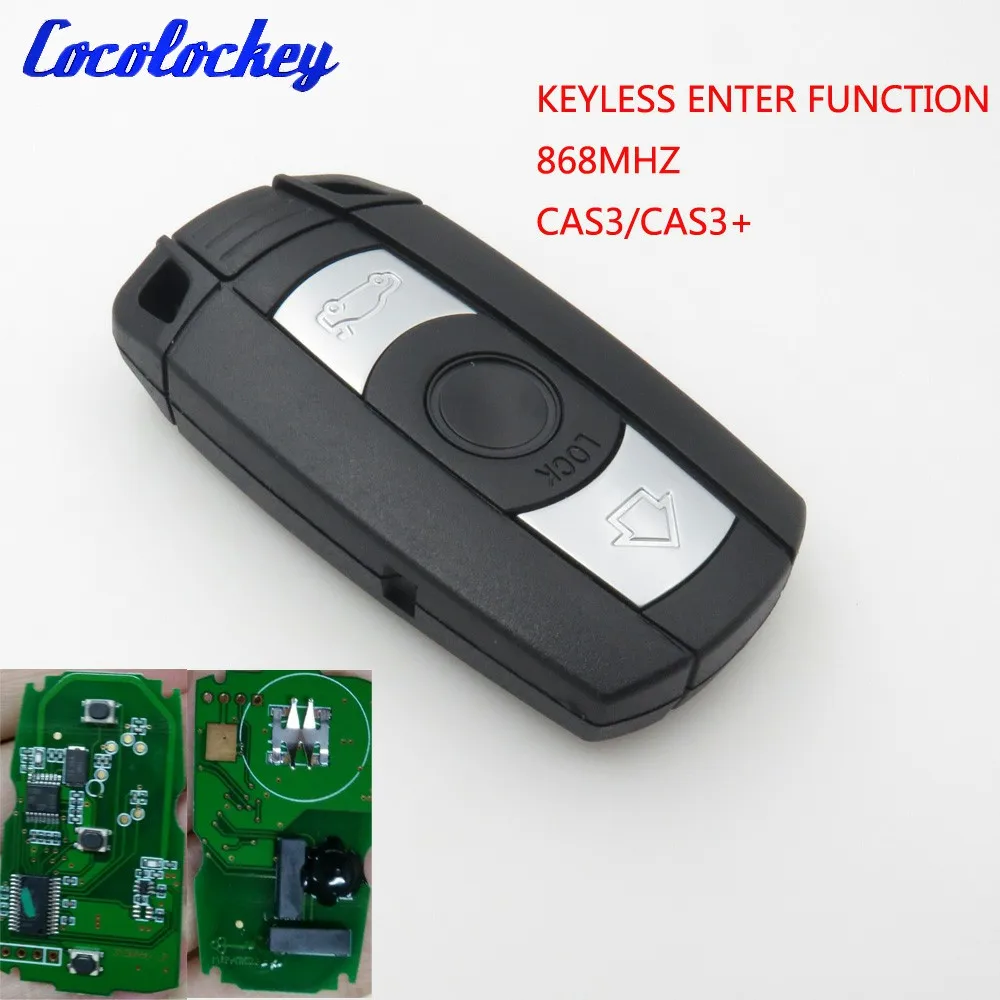 Cocolockey 3 кнопки Smart Keyless Enter Go Fuction 868 МГц подходит для BMW E90 дистанционный ключ CAS3 +
